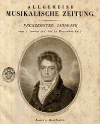 Beethoven auf dem Titelblatt der AMZ 1817, Foto: Leipziger Städtische Bibliotheken - Musikbibliothek